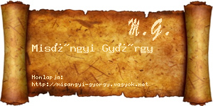 Misángyi György névjegykártya
